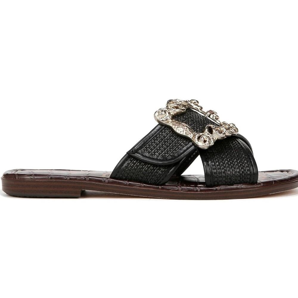 Sam Edelman Women's Gracyn Slide Sandal, Black Raffia, Size 8.5 - Picture 5 of 6